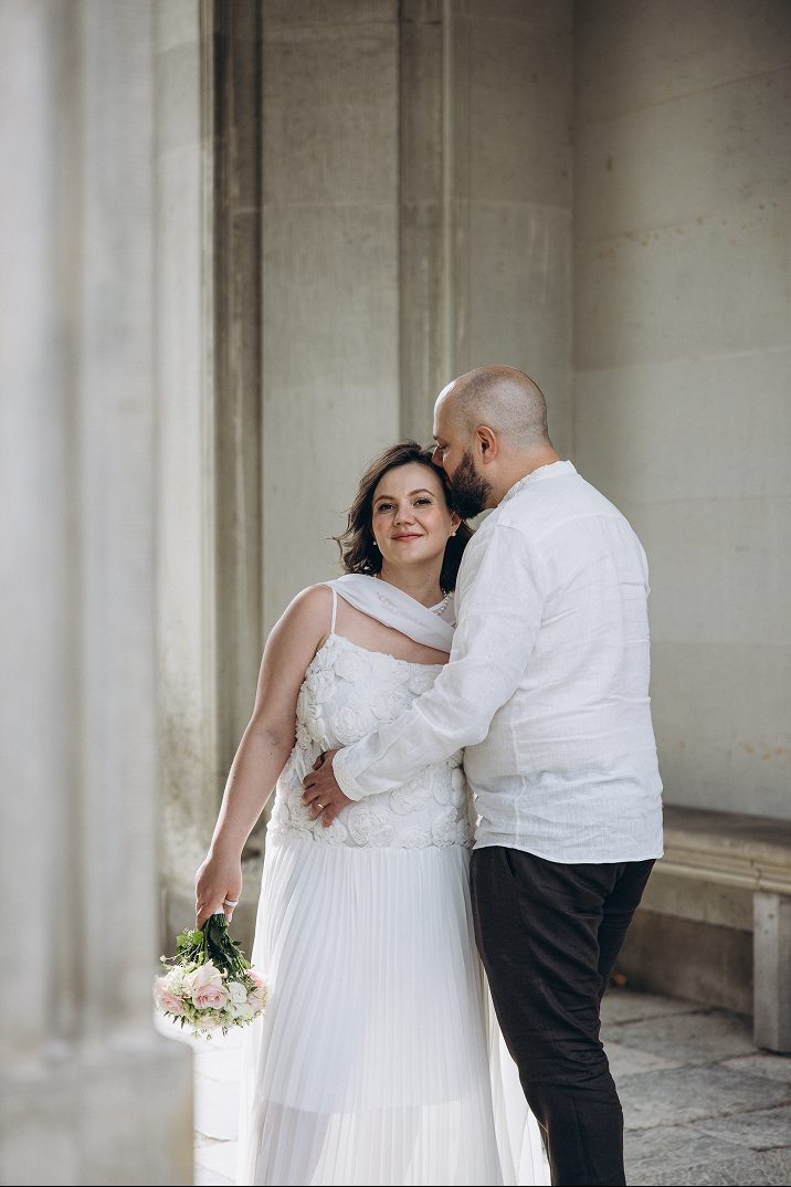 Luke and Lesia on their wedding day in Copenhagen