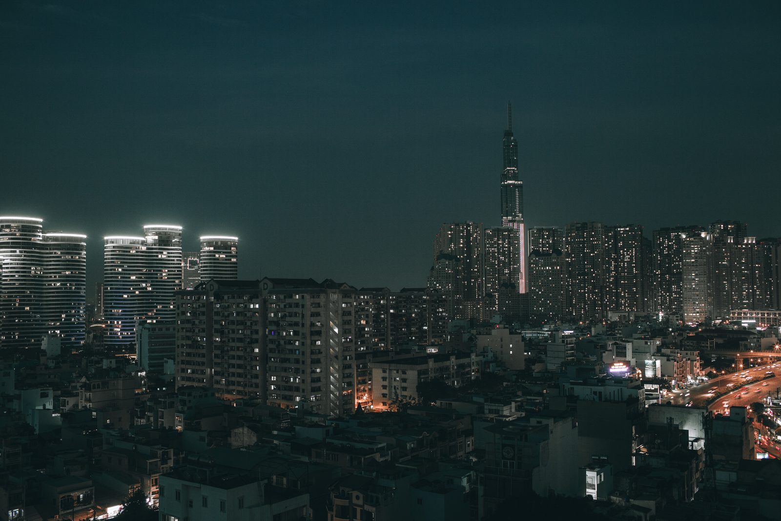 Ho Chi Minh City at night, Vietnam