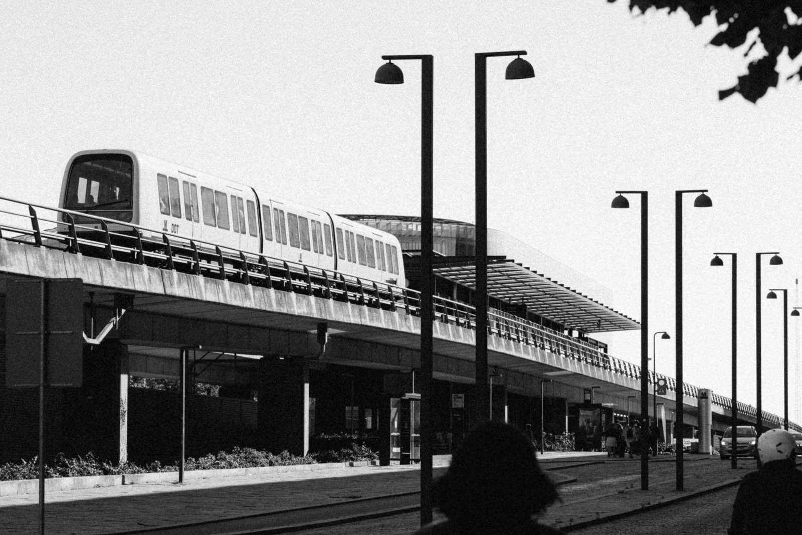 Metro line in black and white, Copenhagen, Denmark